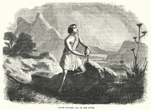 Jacob Pouring Oil on the Stone by English School